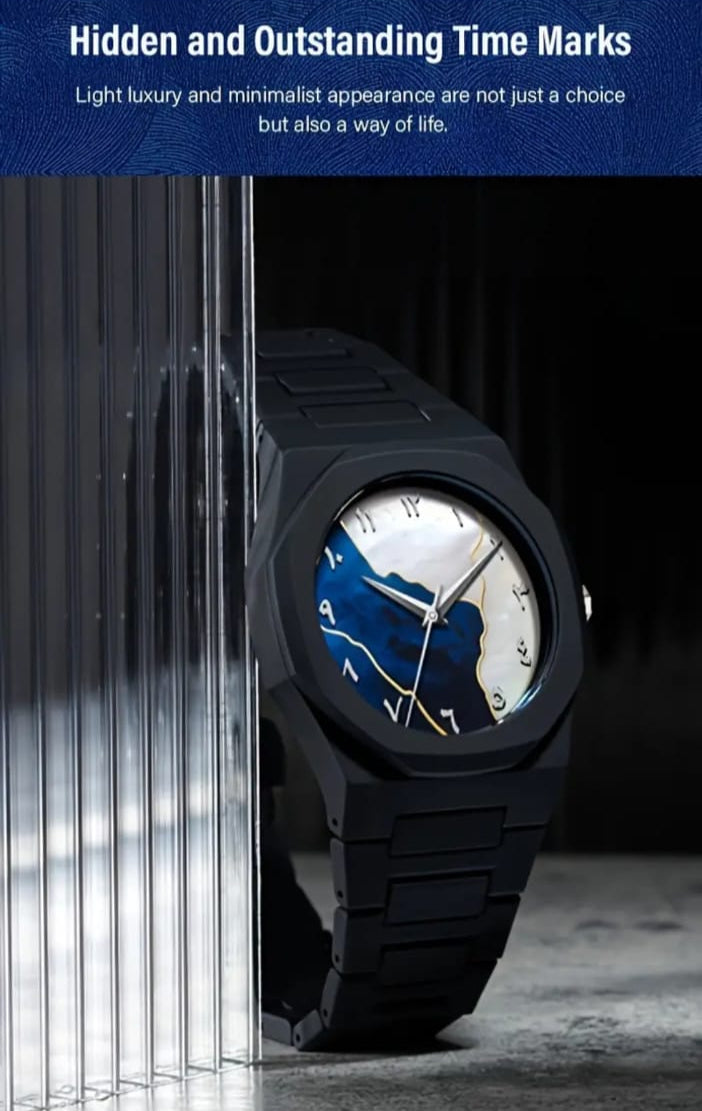 Blue & White Dial Arabic Watch