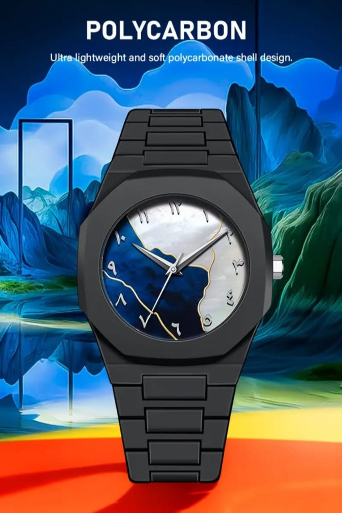 Blue & White Dial Arabic Watch