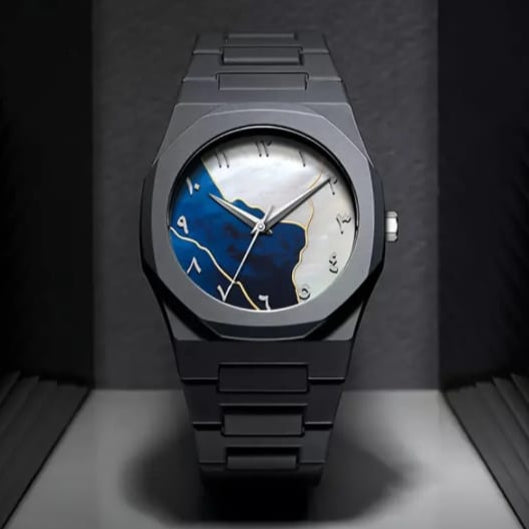 Blue & White Dial Arabic Watch