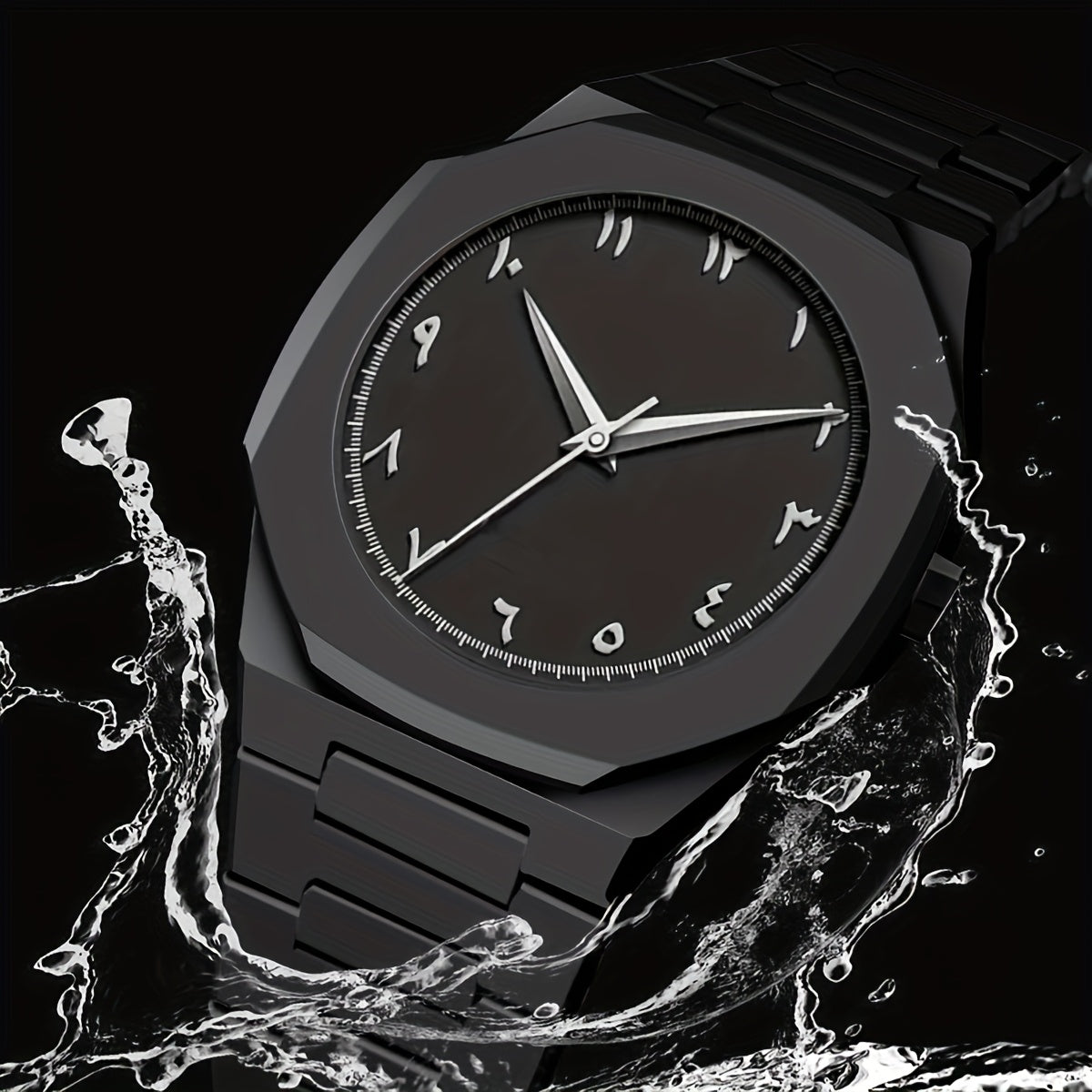 Premium Black Arabic Aura Watch